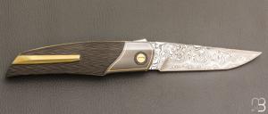   Couteau " Thorn TRS " de Carlos Queiros - Damasteel et Fibre de carbone / Zirconium
