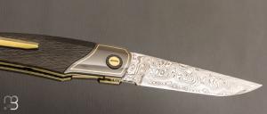   Couteau " Thorn TRS " de Carlos Queiros - Damasteel et Fibre de carbone / Zirconium