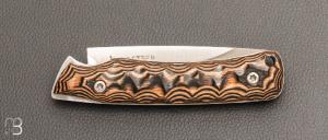  Couteau " Troll Toxifié " pliant par Wildsteer - Pakkawood marron et lame en 14c28