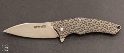   Couteau " Turbulence " custom par Tim Galyean - Titane et lame en CPM154