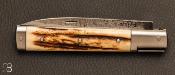 Couteau " Vercors " fait main par Laurent Gaillard - Bois de cerf - XC75
