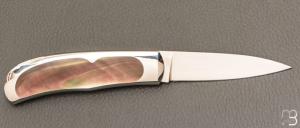    Couteau de collection " Wharncliffe 09 " nacre noire par Steve Hoel