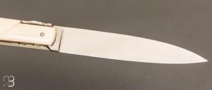 Couteau  " Yssingeaux " d'exception par Pascal et Isabelle Graveline - Mammouth clouté d'or et RWL34