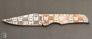   Couteau " chat lock-back " pliant par Willy Foulboeuf - La Forge du Monstre - Inox 