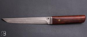 Couteau " Tanto "  de Jean Paul Sire - Cocobolo et lame forgée acier C130