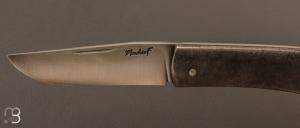 Couteau  "  cran carré " par Frédéric Maschio - Acier doux et lame acier 90mcv8