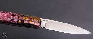    Couteau " custom " pliant de poche par Gary Headrick - Corail et Timascus