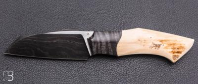    Couteau " custom Liner-lock " de Berthelemy Gabriel - La Forge Agab - Mammouth / Manguier et Damas