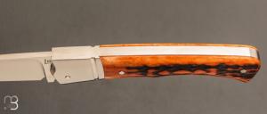    Couteau " Pièce unique " custom par Rémi Lavialle - Os cerfé et lame en RWL34