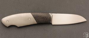    Couteau  "  custom " pliant par David Lespect - Titane/carbone et lame RWL34