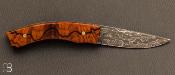 Couteau damas et bois de fer debout d'Arizona de Alain & Joris Chomilier