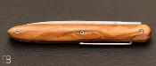 Couteau de poche l'Épicurien avec agrafe Liner 12cm Olivier