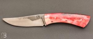    Couteau droit par Nicolas Mestrallet - Atelier du couteau de Vaunaveys - Acier C130 et os