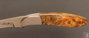   Couteau droit custom de Sam Cox - ATS34 et Loupe d'érable négundo