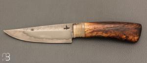 Fixed knife by Thomas Lecas - Oak fork and 135Cr3 steel
