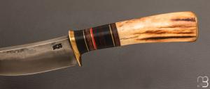 Couteau  "  droit  " bois de cerf par Pierre Henri Monnet