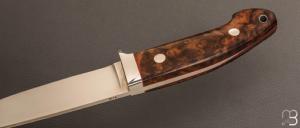 Couteau "  droit custom " en loupe de noyer et lame N690Co par Vasyl Goshovskyy
