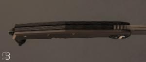 Couteau " frame-lock custom " fibre de carbone et damas de Philippe Ricard
