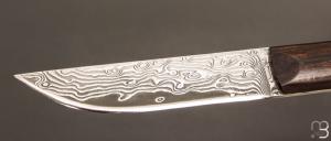  Couteau custom fixe par Roberto Ottonello - Bois de fer et lame en damas inoxydable
