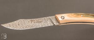   Couteau " le Thiers 11CM " par Cognet - Ivoire de mammouth et lame damas