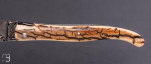    Couteau Laguiole en Aubrac 12 cm manche en ivoire de mammouth et damas de Markus Balbach