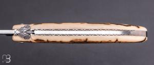    Couteau Laguiole en Aubrac 12 cm manche en ivoire de mammouth et damas de Markus Balbach