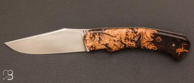 Couteau de poche marronnier stabilisé et RWL34 par Joël Grandjean