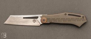    Couteau  "  DAO frame lock " custom par Torpen Knives - Jérôme Hovaere - Titane et Damax™