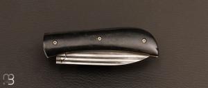 Couteau  " Engatse " custom Paperstone et lame damas de David Margrita - Mbull Knives