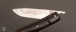 Couteau  "  Klassic Pchit " custom par Philippe Jourget - Ebène de macassar et lame en XC75