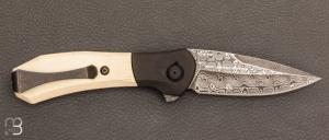 Couteau  "  PARADIGM G10 IVOIRE DAMAS " série limitée 2023 par BUCK USA - 7590.IVSLE