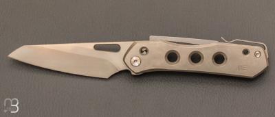 Couteau  "  Vision R " WE KNIFE Snecx design - Gray Silver Titanium, Silver Bead Blasted