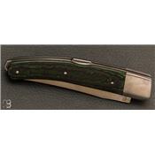 Couteau de poche modèle "Paratge" par Jean Paul Tisseyre - Fatcarbon vert