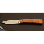 Entretoise knife amboina burl wood handle