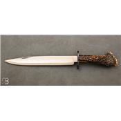   Dague de chasse ancienne en bois de cerf