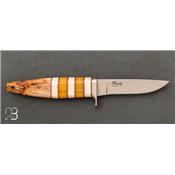 Couteau de chasse Oosic et ambre rouge par D'Alton Holder