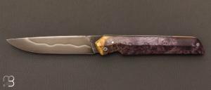  Couteau  "  Arrow " par Florian Keller - Loupe de peuplier stabilisée et lame en XC100