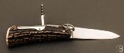 Couteau de poche Affutiot 2 pièces 13,5 cm Bois de Cerf par J. Mongin