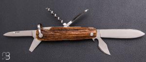   Couteau  de poche Canif 6 pièce par J. Mongin - Bois de cerf