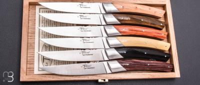 Coffret de 6 couteaux de table LE THIERS manches bois assortis par Chambriard