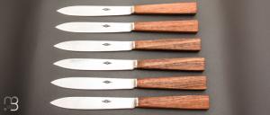  Coffret de 6 couteaux de table gamme ASTRAL par l'Atelier Blumi - Noyer