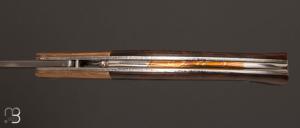    Couteau " 1515 " de poche par Manu Laplace - Bois de fer/Mokume et Damasteel