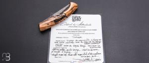  Couteau 1515 collection " Trilogie" par Manu Laplace - Ivoire de mammouth et lame damas Vegas Forge