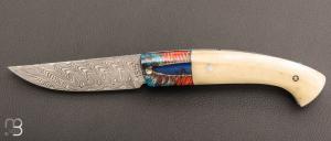   Couteau " 1515 collection Am�rindien  " par Manu Laplace - Os de buffle et damas
