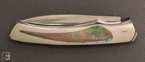    Couteau " 1820 Berthier " interframe par Charles Bennica - Nacre noire et Damas