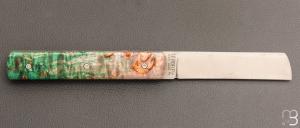   Couteau de poche 20/20® PIÈCE UNIQUE par Le Fidèle - Loupe de Bouleau stabilisée