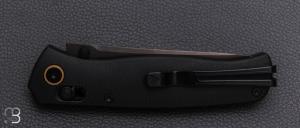  Couteau " 255L-MB3 " Medal laminated 140Cr de SRM -  Black Micarta et 140Cr.