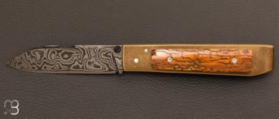  Couteau " custom " damas et mammouth par Louis Blanchet Kapnist