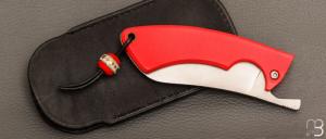  Couteau "  3 doigts " de poche Piémontais par Albin Deloison - G10 rouge