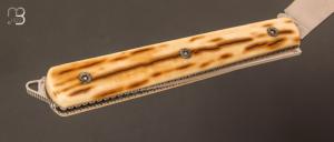 Couteau " Alios " à bascule ivoire de mammouth par Robert Beillonnet